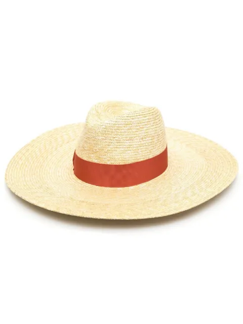 Borsalino ribbon-detail sun hat