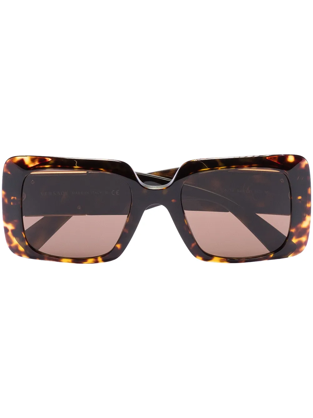 VERSACE TORTOISESHELL-EFFECT SQUARE-NECK SUNGLASSES