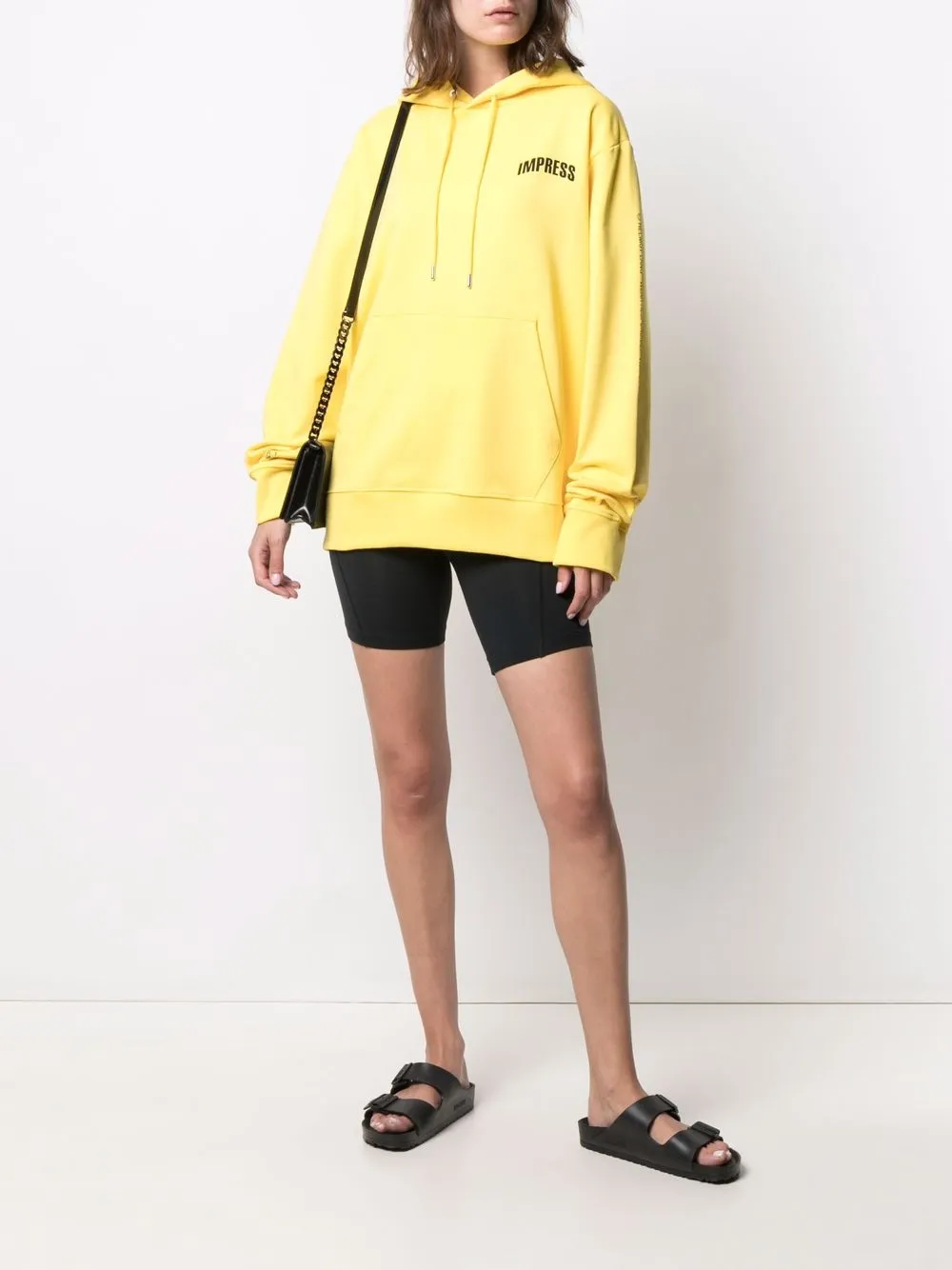 Helmut Lang Hoodie met tekst Geel