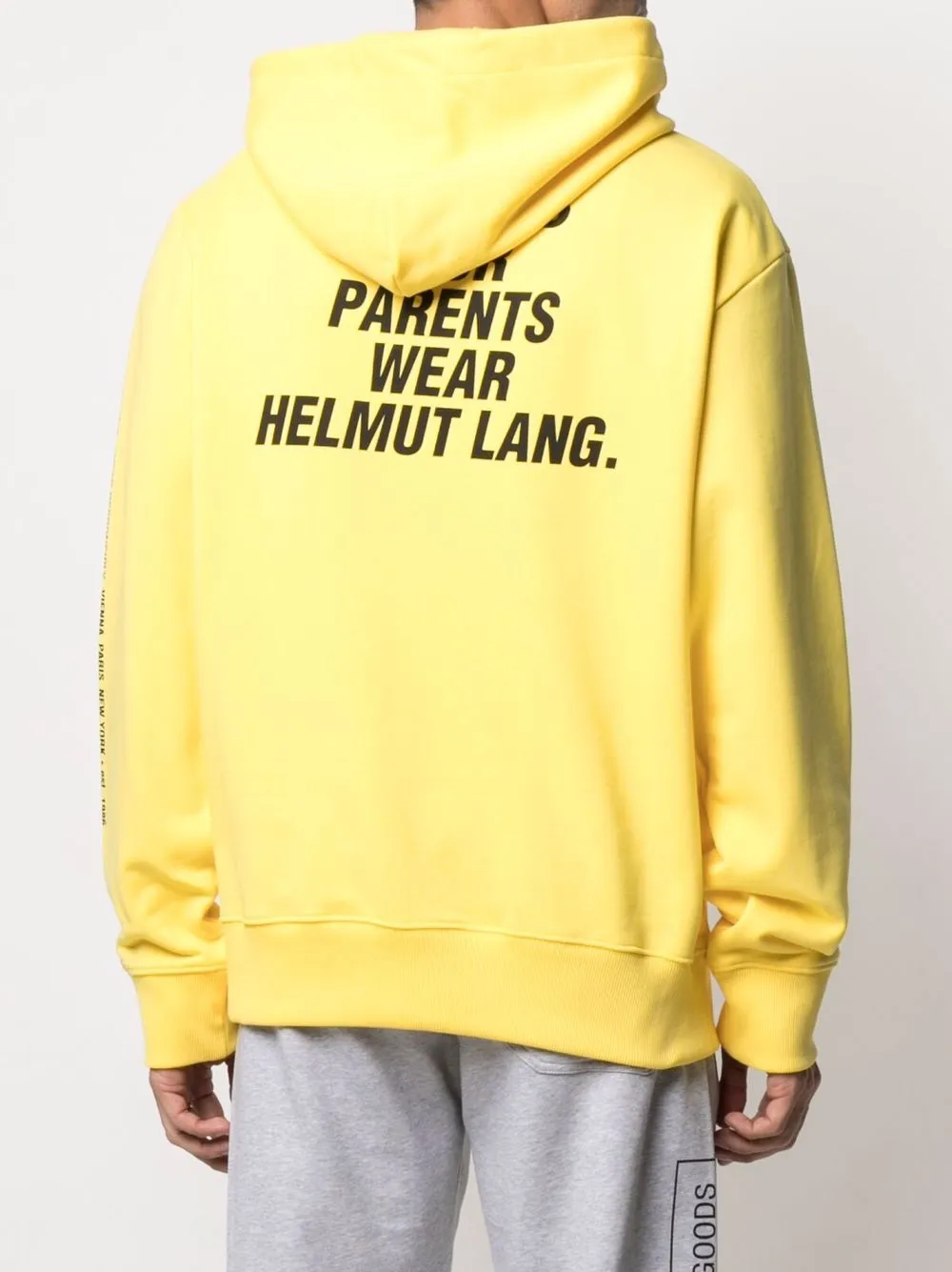 Helmut Lang Hoodie met tekst Geel