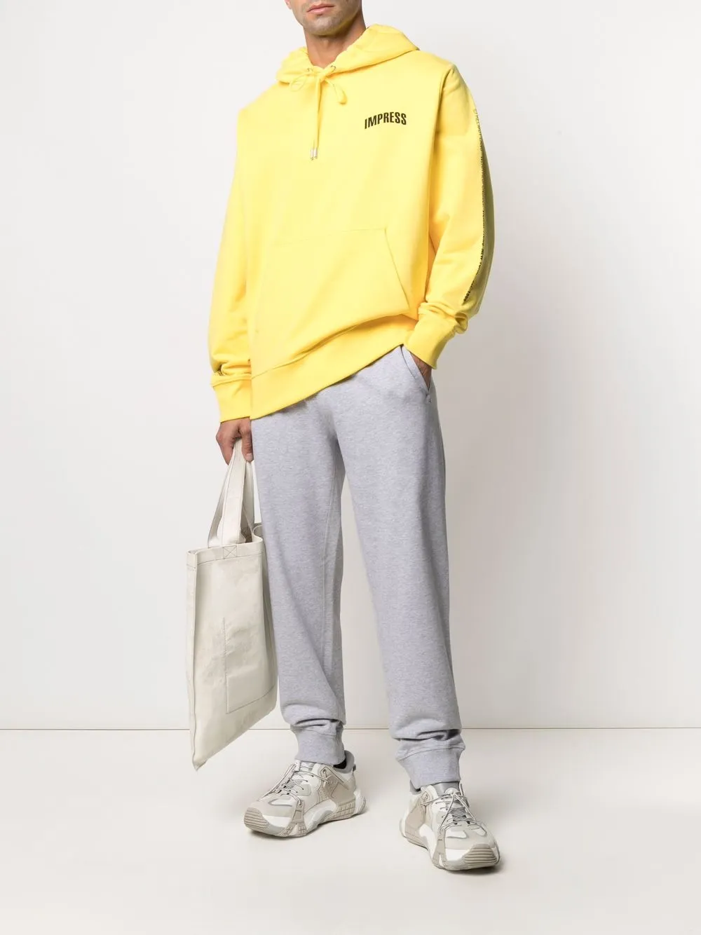 Helmut Lang Hoodie met tekst Geel