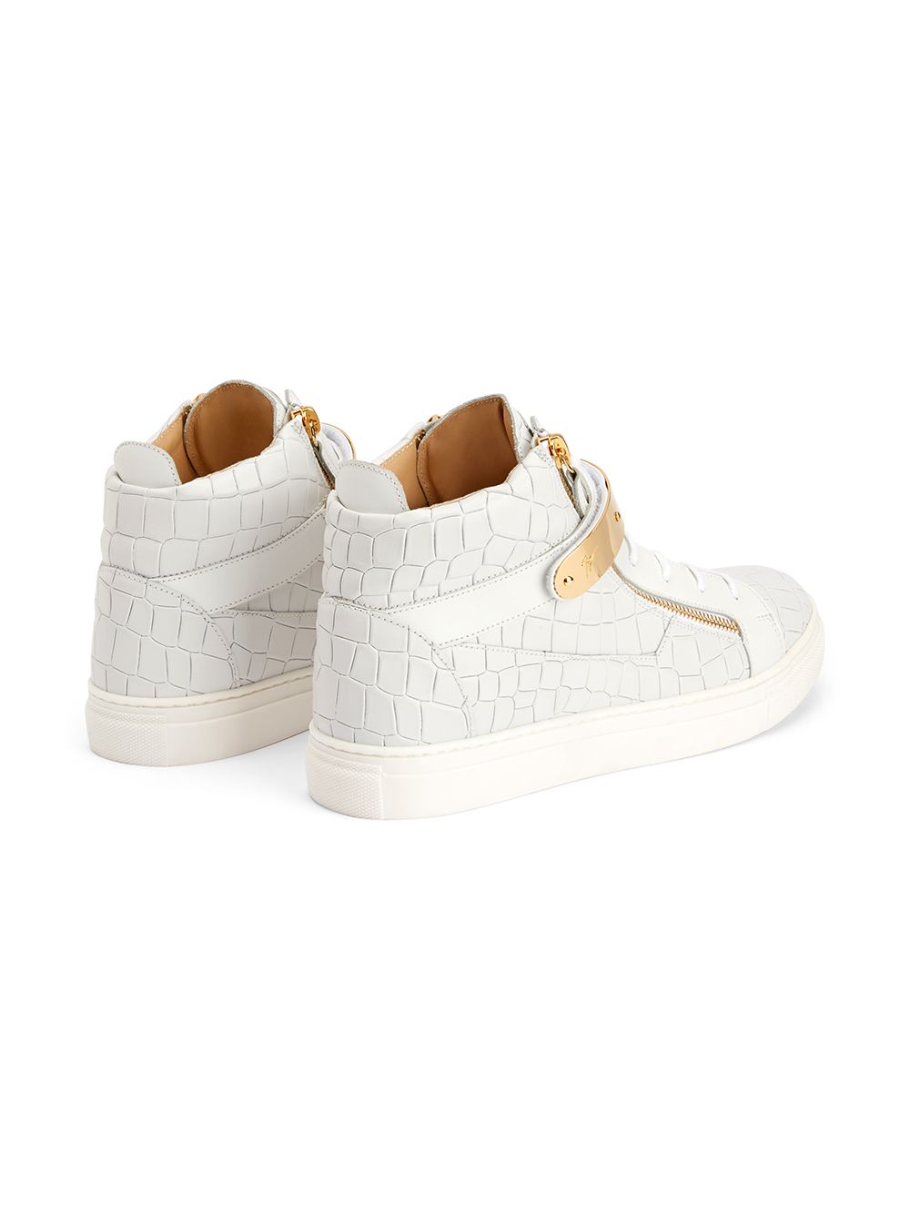 Giuseppe Junior Kriss sneakers met krokodillenleer-effect - Wit