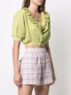 GRETA BOLDINI ruffled-trim cropped cardigan