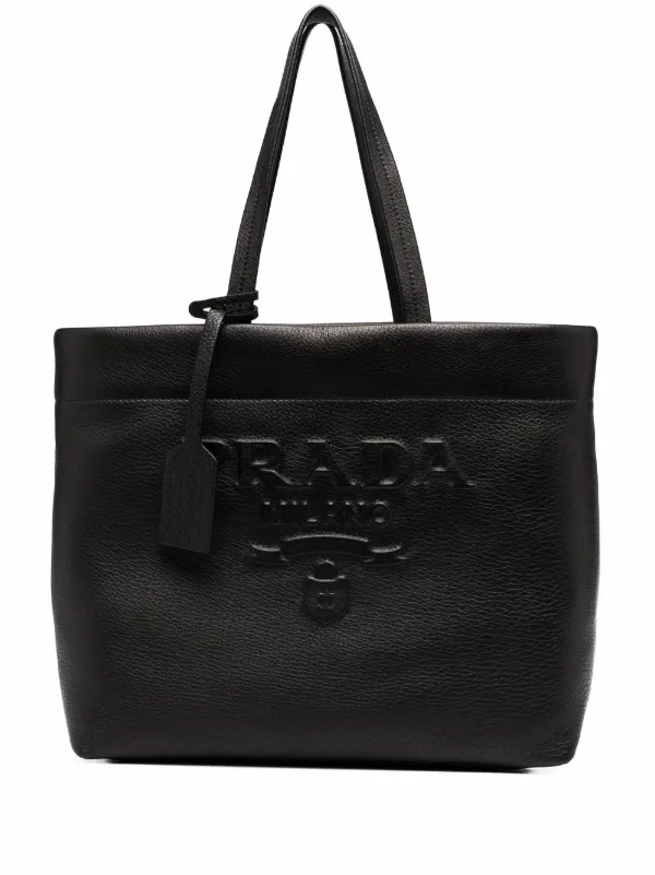 prada embossed logo handbag