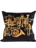 Seletti Trumpets print padded cushion - Black