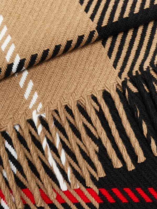 Barclay Camel Check Merino Wool & Cashmere Scarf | ACC-022