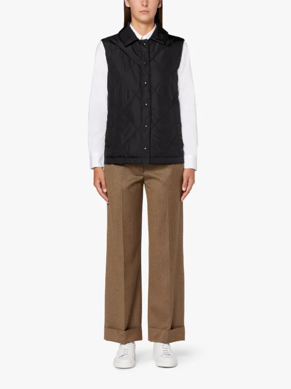 ANNABEL Black Nylon Liner Vest | LQV-005