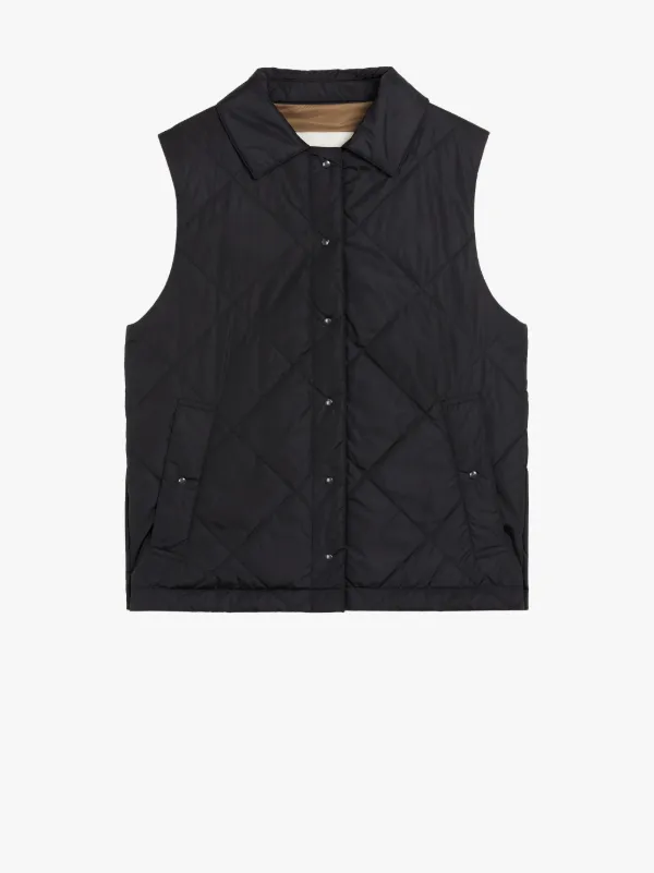 ANNABEL Black Nylon Liner Vest | LQV-005