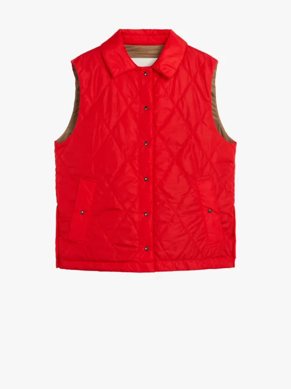 ANNABEL Red Nylon Liner Vest | LQV-005