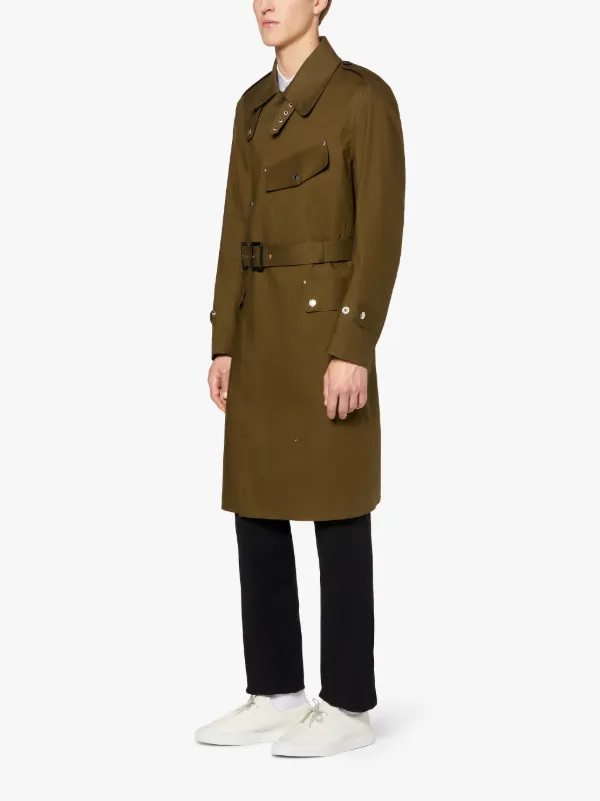 EVANTON Olive Bonded Cotton Despatch Trench Coat | GR-1027