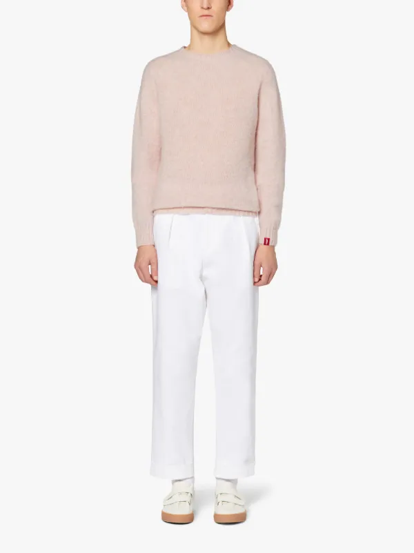 HUTCHINS Pastel Pink Wool Crewneck Sweater