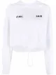 Image 1 of Omc logo-print cropped sweatshirt
