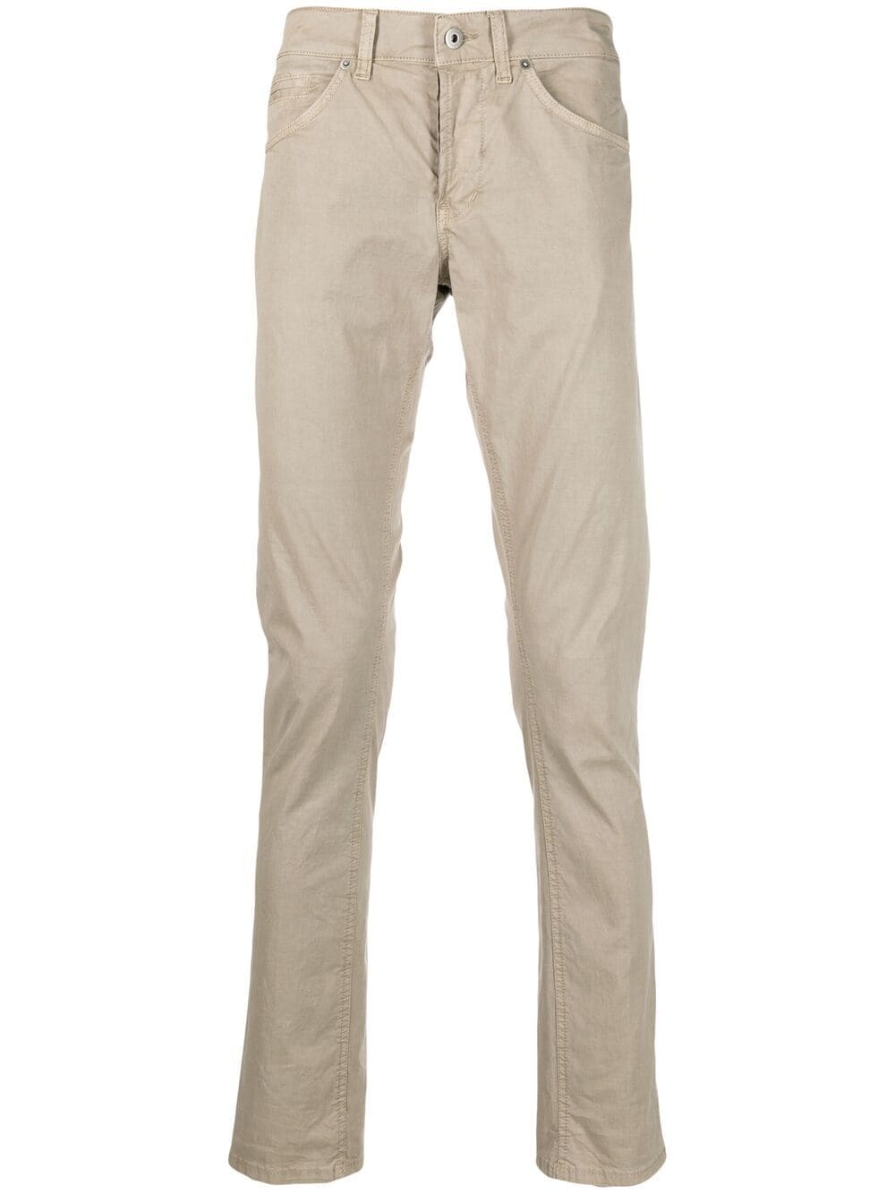 Dondup Slim-fit Chino Trousers In Neutrals