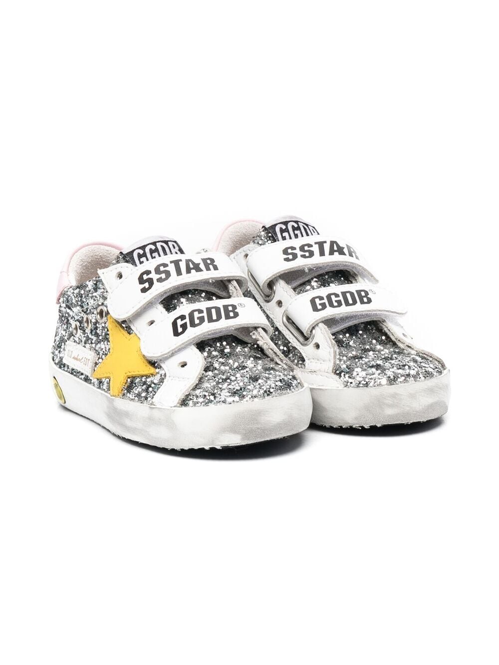 Golden Goose Superstar Glittered Trainers In Silver