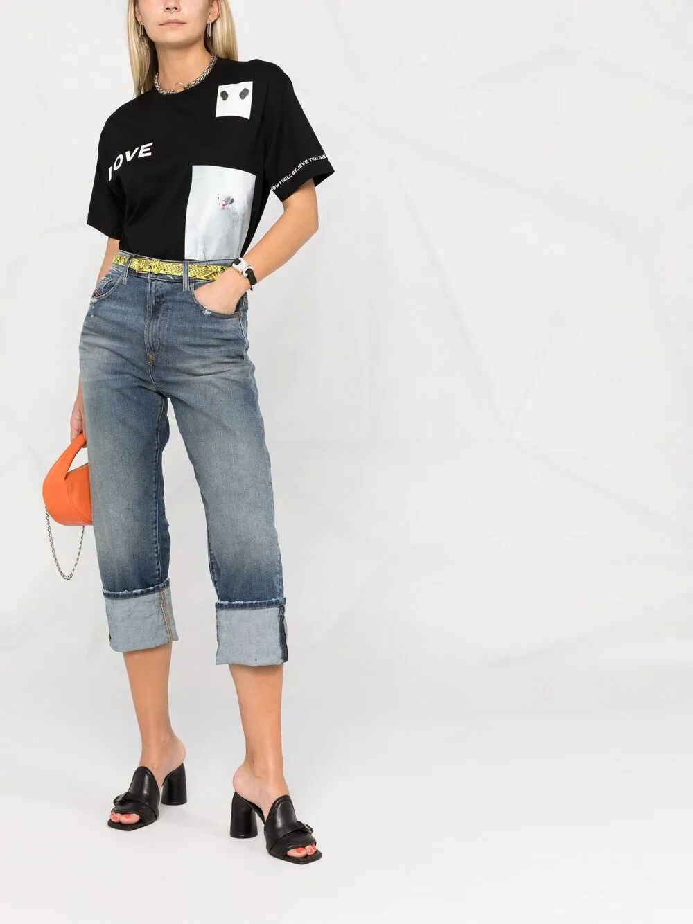 фото Diesel укороченные джинсы с завышенной талией