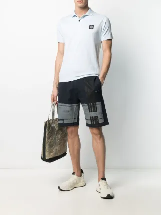 graphic-print cotton track shorts展示图