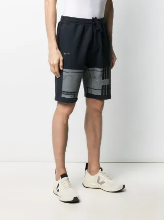 graphic-print cotton track shorts展示图