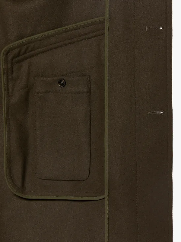 KIRKTON Dark Olive Wool Hooded Coat | GM-1103F