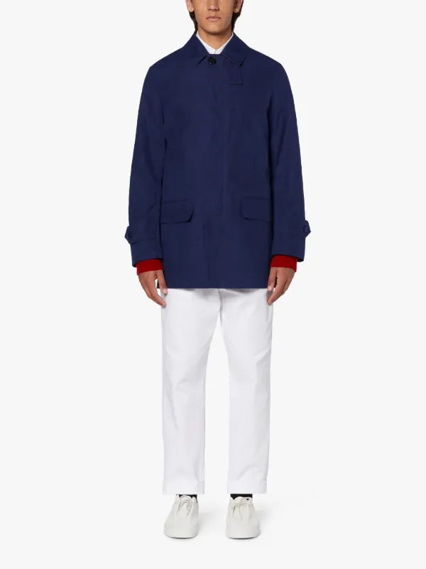 TORRENTIAL Navy Dry Waxed Cotton Raincoat | GMM-206