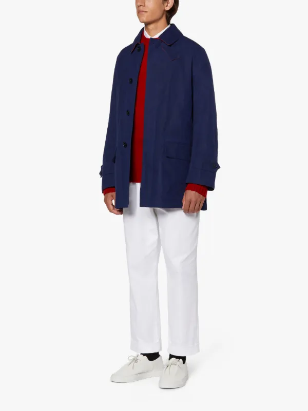 TORRENTIAL Navy Dry Waxed Cotton Raincoat | GMM-206