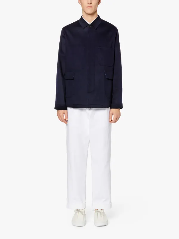 TRINITY Navy Storm System Wool Chore Jacket | GMC-109