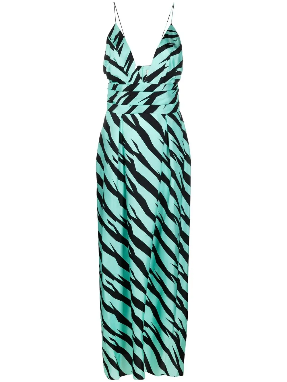 ALEXANDRE VAUTHIER ZEBRA-PRINT FLARED SILK DRESS