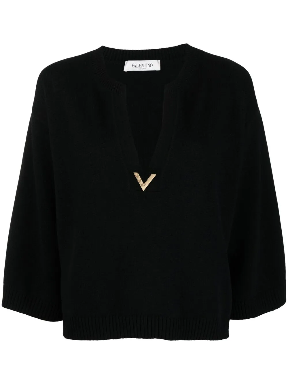 

Valentino VLOGO cashmere knitted jumper - Black