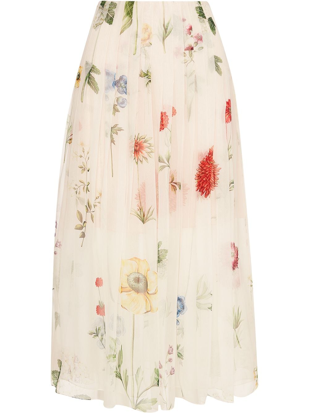 фото Oscar de la renta плиссированная юбка с цветочным принтом