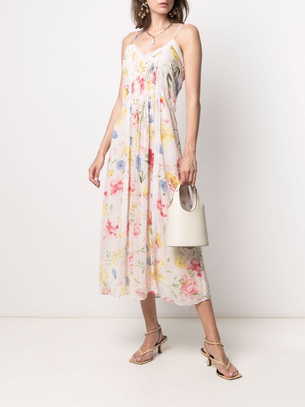 фото Twinset платье-комбинация с цветочным кружевом