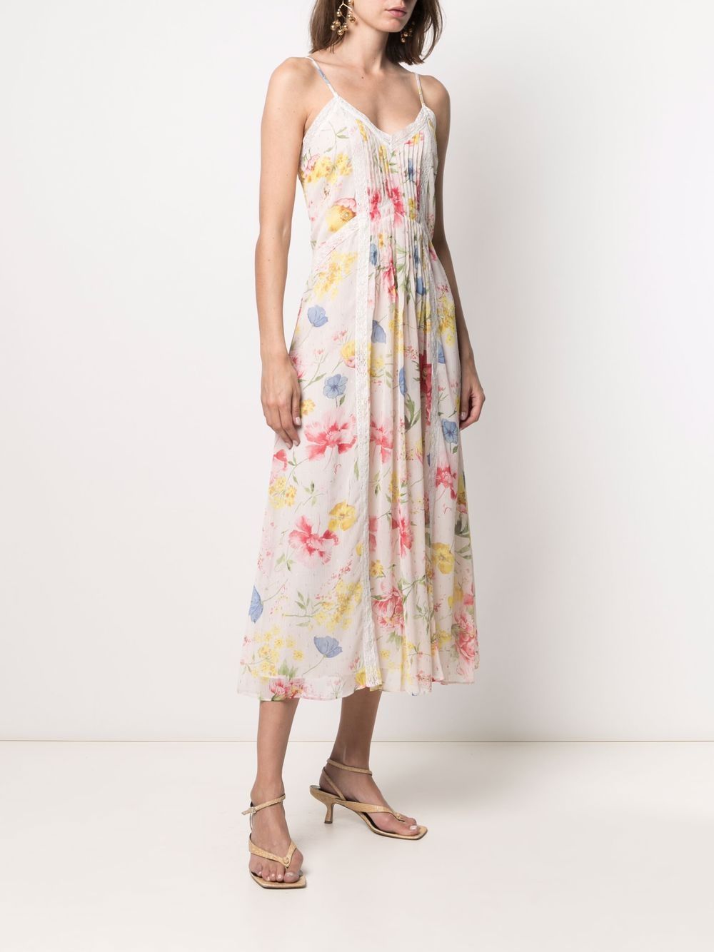 фото Twinset платье-комбинация с цветочным кружевом