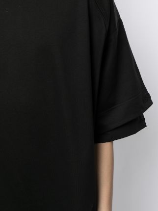 layered-sleeve cotton T-shirt展示图