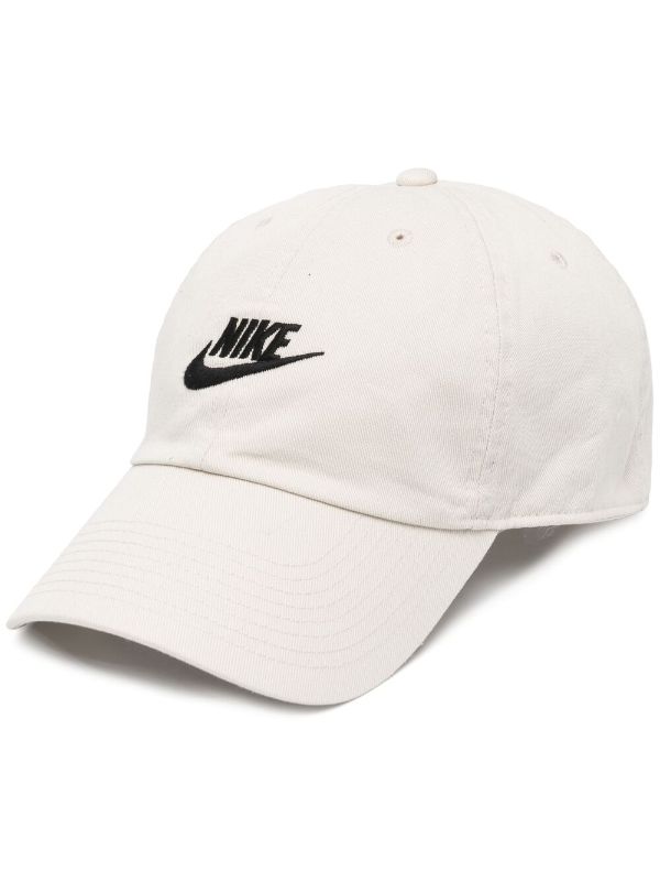 nike swoosh cap with embroidered logo in black