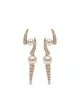 Image 1 of Yoko London 18kt yellow gold Sleek Akoya pearl and diamond earrings