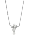 Yoko London 18kt white gold Sleek Akoya pearl and diamond necklace - Silver
