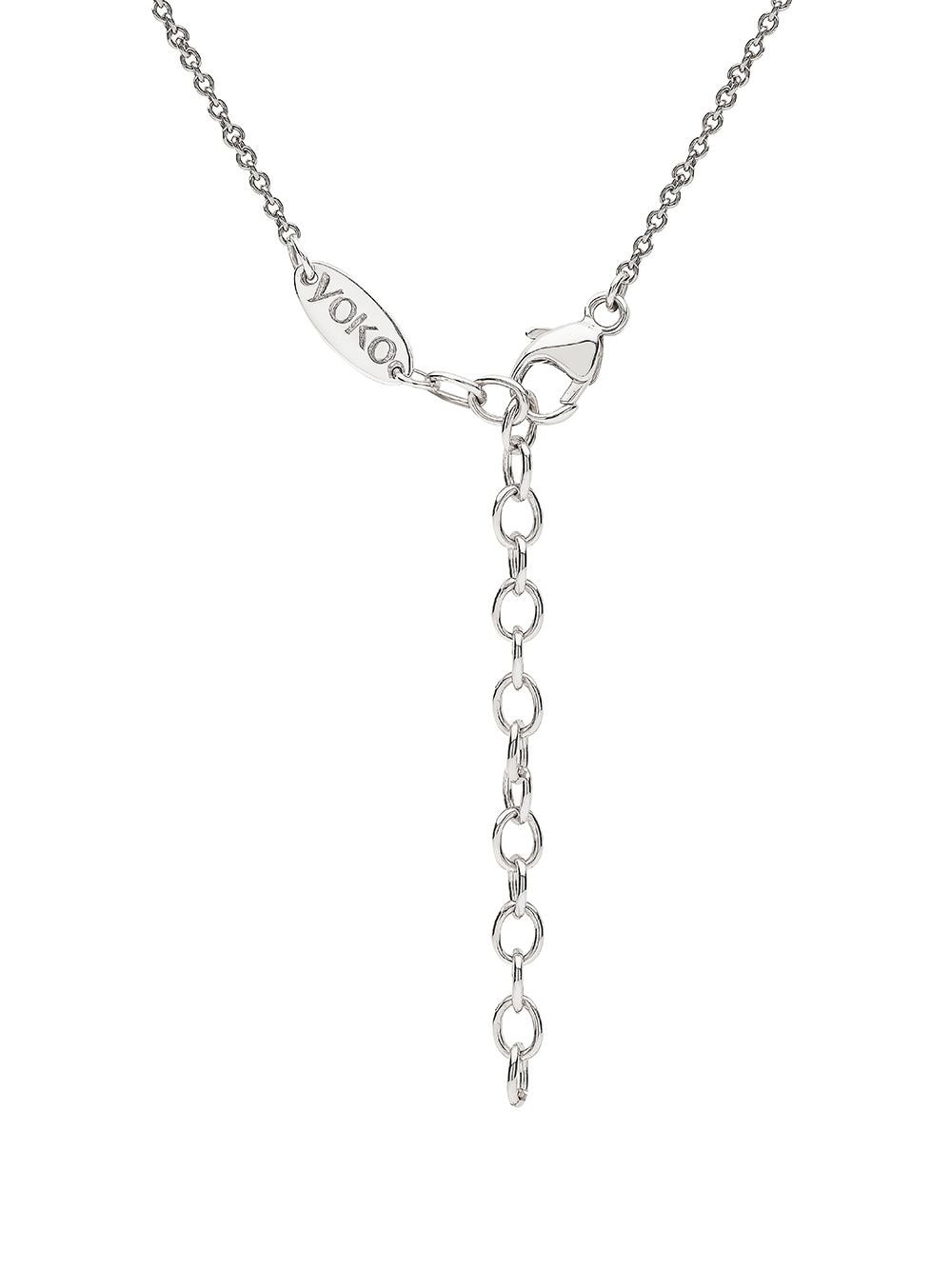 Shop Yoko London 18kt White Gold Sleek Akoya Pearl And Diamond Necklace In Silber