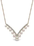 Yoko London 18kt yellow gold Sleek Akoya pearl and diamond necklace