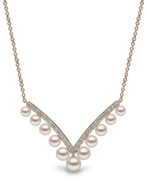 Collier en 18ct orné de perles d'Akoya et diamants - Yoko London - Modalova