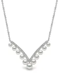 Yoko London 18kt white gold Sleek Akoya pearl and diamond necklace - Silver