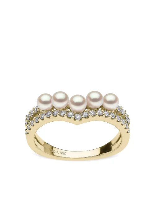 Boucles d'oreilles en 18ct ornées de perles d'Akoya et diamants - Yoko London - Modalova