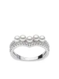 Yoko London 18kt white gold Sleek Akoya pearl diamond ring - Silver