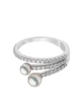 Yoko London 18kt white gold Sleek Akoya pearl diamond ring - Silver