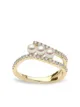 Yoko London 18kt yellow gold Sleek Akoya pearl and diamond ring