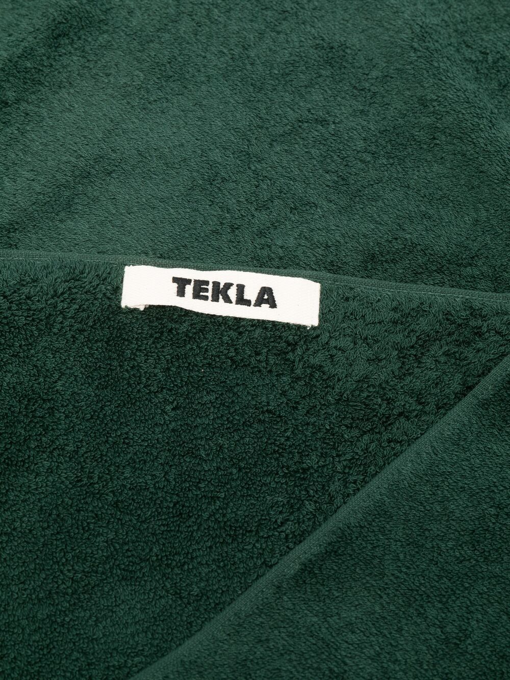 Shop Tekla Logo-patch Organic Cotton Towel In Green