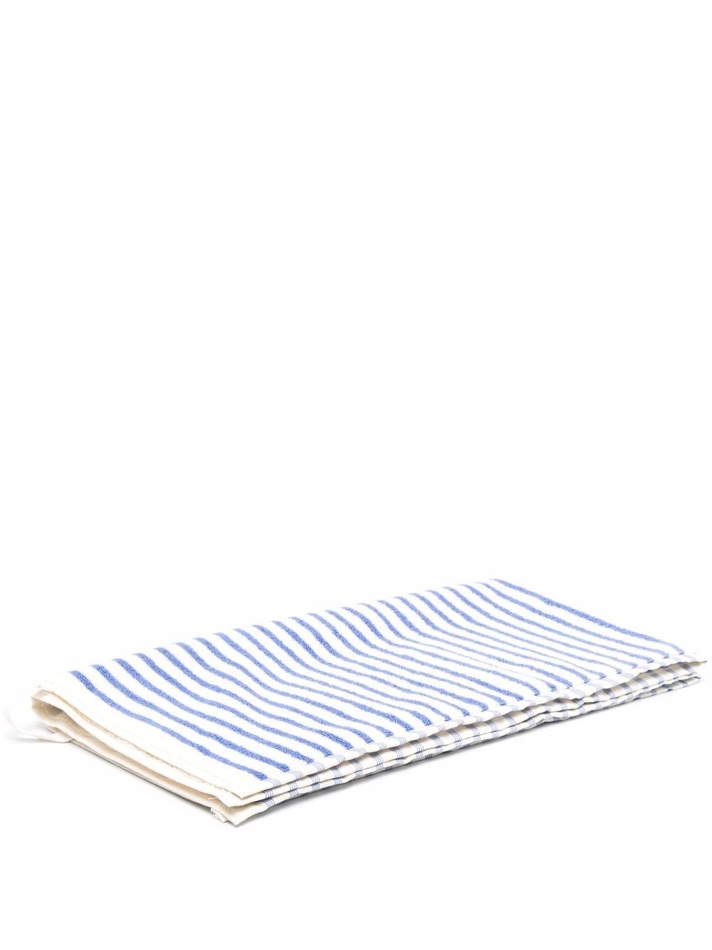 

TEKLA striped organic cotton towel - White