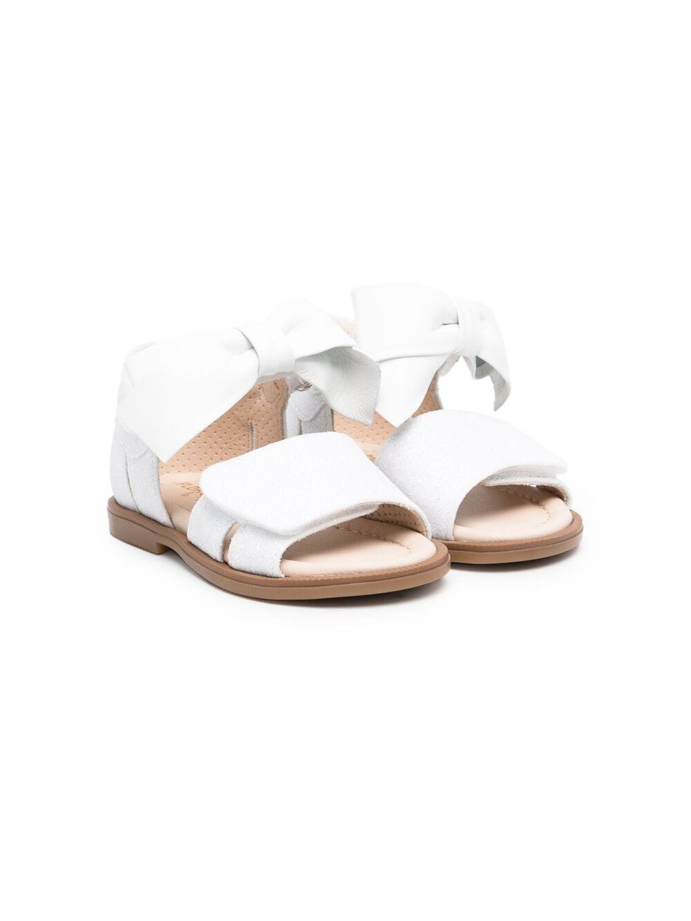 Florens Kids' Bow Detail Glitter Sandals In White