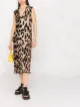 Image 2 of GANNI leopard-print midi dress