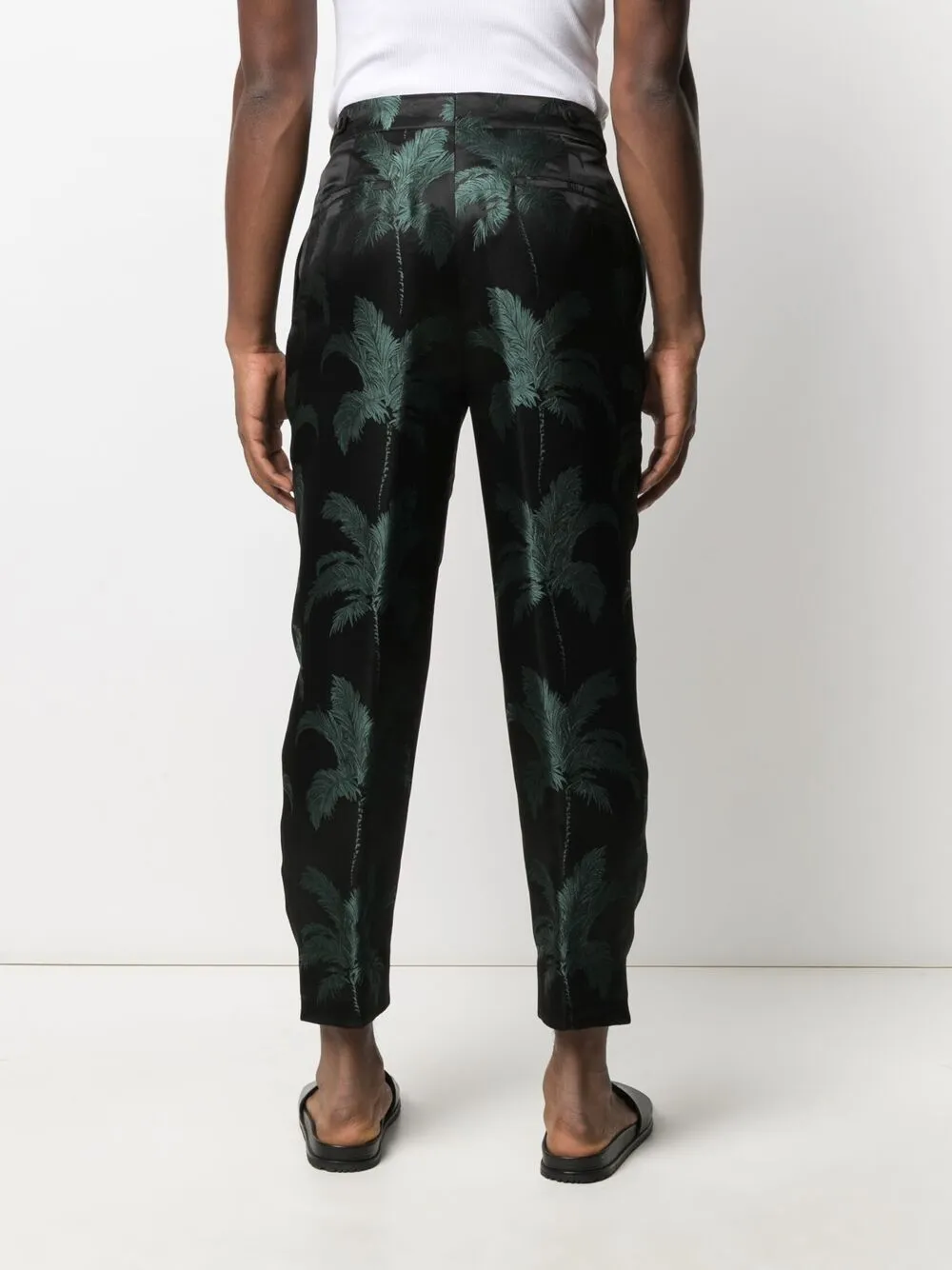 фото Saint laurent жаккардовые брюки широкого кроя