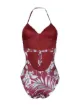 Image 2 of Emporio Armani floral-print tie-fastening one-piece