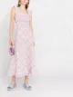 Imagem 2 de GANNI Vestido midi xadrez com acabamento de babados