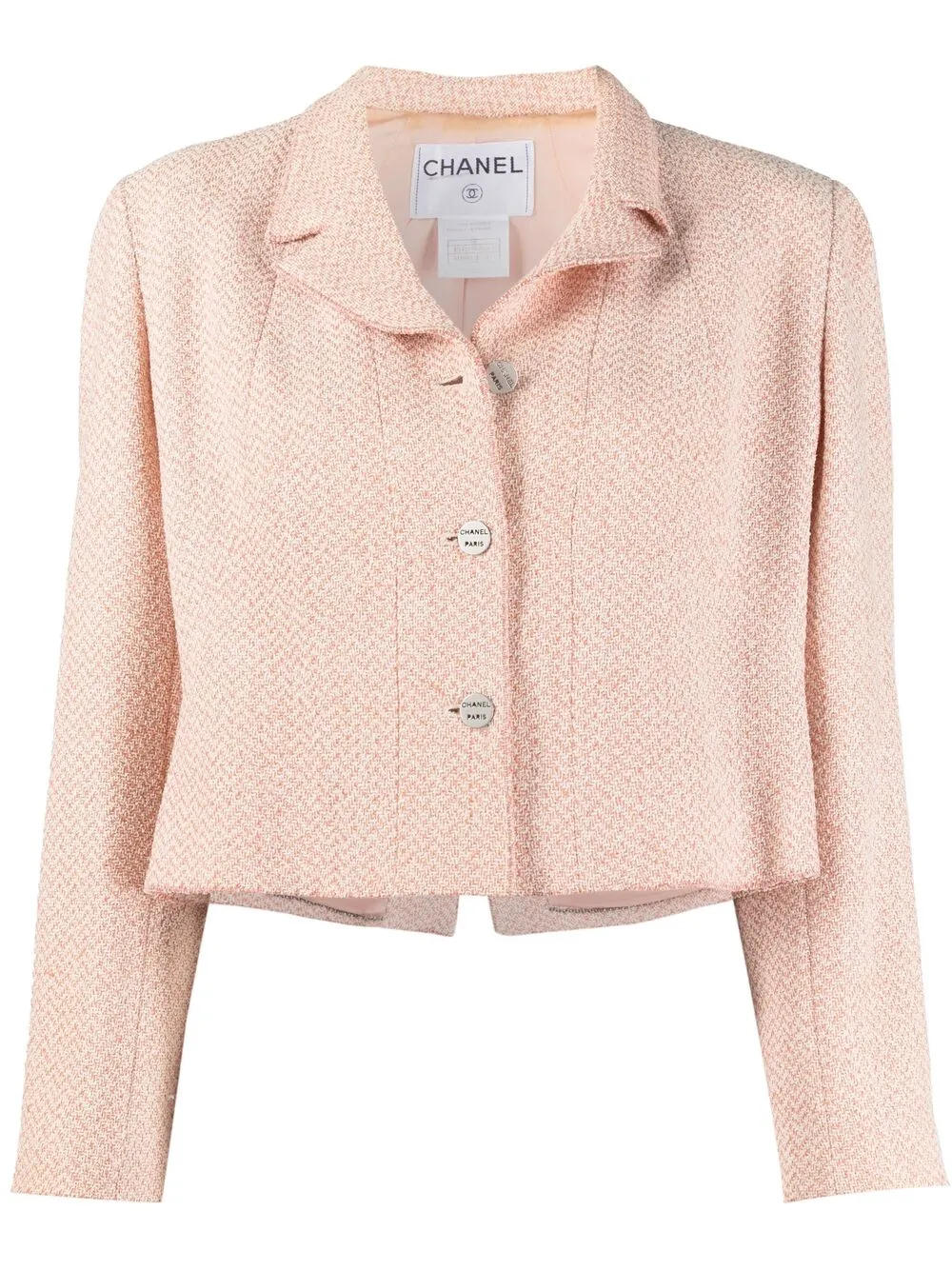 Pre-owned Chanel 2000s Cropped Tweed Jacket In Pink